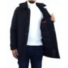 Trench Uomo Elegante con Cappuccio Colletto Classico