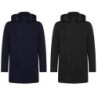 Trench uomo cappuccio parka elegante Giubbotto impermeabile Lungo Giaccone -