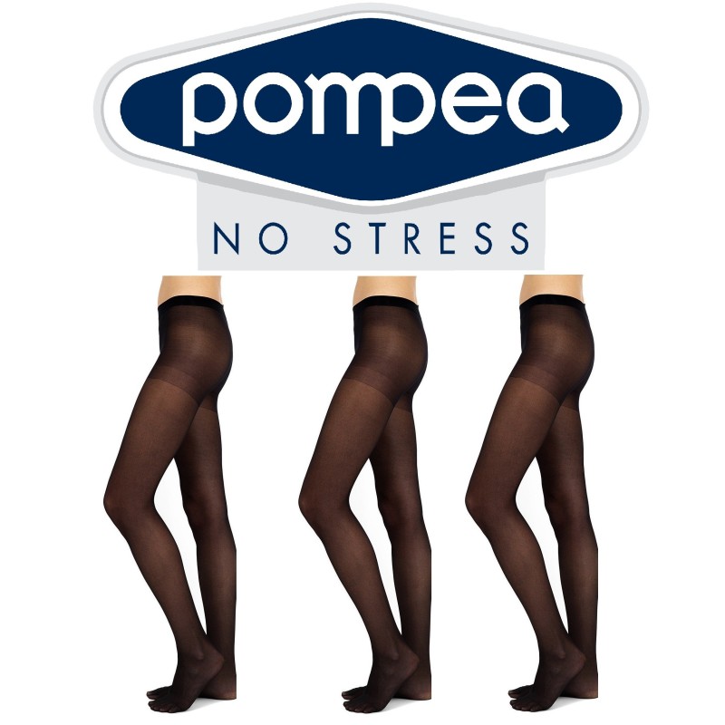 6 PAIA DI COLLANT POMPEA NO STRESS MICROFIBRA 100 DEN CALZE DONNA S M L XL - POM