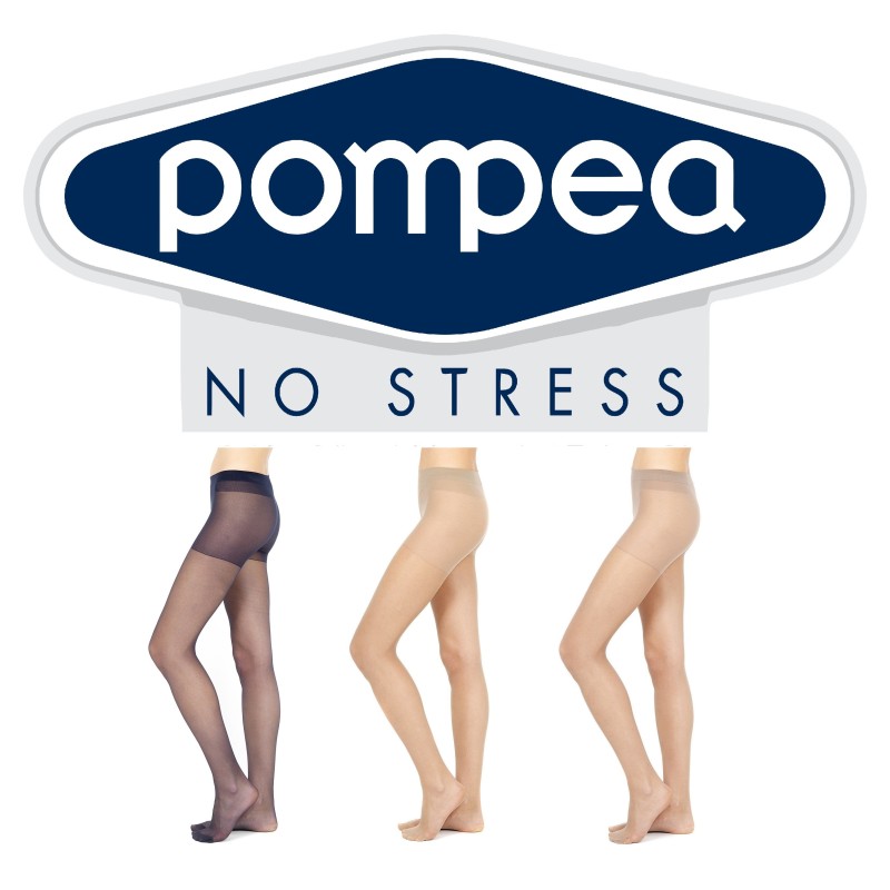 6 PAIA DI COLLANT POMPEA NO STRESS BASIC 15 DEN CALZE DONNA S M L XL XXL - POMPE
