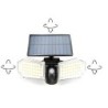 DUE FARETTI ROTANTI LUCE ORIENTABILE LED DA ESTERNO CON PANNELLO SOLARE E SENSOR